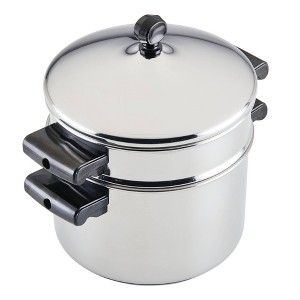 Farberware Classic Series 3qt Stainless Steel Stack 'n' Steam Sauce Pot with Steamer Set Silver: Steaming Pot, Dishwasher-Safe - 1 of 4