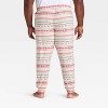Men's "Let it Snow" Fair Isle Cozy Knit Holiday Matching Family Pajama Pants - Wondershop™ Cream - 2 of 4
