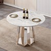 Dolonm 47-inch Round Modern Marble Dining Table with Stainless Steel Base for Kitchen, Dining Room - 2 of 4