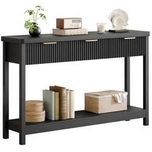 Gikpal 51"Fluted Console Table , Entryway Table, Sofa Table with 3 Drawers and Open Shelf, Modern Narrow Display Shelf for Hallway Living Room - 1 of 4