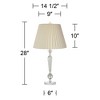 Vienna Full Spectrum Jolie Traditional Table Lamps 26" High Set of 2 Clear Crystal Glass Ivory Pleat Drum Shade for Bedroom Living Room Nightstand - 4 of 4