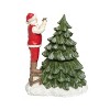 Transpac Resin 7 in. Multicolor Christmas Nostalgic Santa and Tree Music Box - 3 of 4