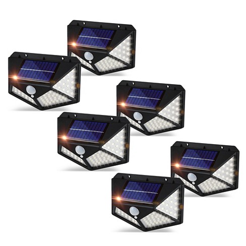 Dartwood Outdoor Solar Lights With Motion 100 Led, 450 Lumens Bright Weatherproof Wall Spotlight For Gardens Porches Walkways Patios (6 Pack) : Target