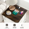 MUUEGM 24" Nightstand with Charging Station, Farmhouse End Table with 2 Drawers & Adjustable Shelf, Solid Wood Legs Bedside Table - 3 of 4