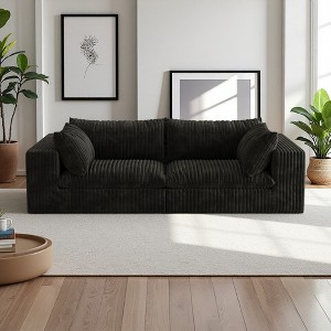 39.8" Corduroy 2-Seater Sofa with Modular Design & Removable Cushions - 1 of 4