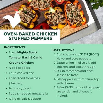 Mighty Spark Tomato Basil & Garlic Ground Chicken - 16oz