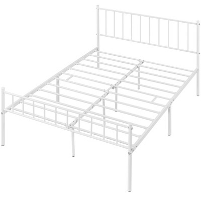 Yaheetech Metal Platform Bed Frame with Spindle Headboard and Footboard