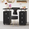 Costway Rolling Manicure Table Nail Desk with with 8 Lockable Wheels & Electric Dust Collector 3 Dust Bags Wrist Rest White/Pink/Black - 2 of 4