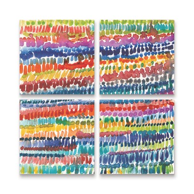 Trademark Fine Art Cheryl Warrick Colorful Patterns III 4 Piece Panel Set Art