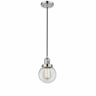 Beacon - 1 Light Cord Hung Mini Pendant In Industrial Style-9.5 Inches Tall and 6 Inches Wide