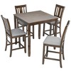 CLIHOME 5-Piece Dining Table Set, Counter Height Kitchen Table Set with Square Table and 4 Upholstered Chairs - 3 of 4