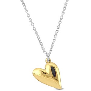 EVERLY JEWELRY | Silver Heart Necklace with Cable Chain – Multiple Metal color Options - 1 of 4