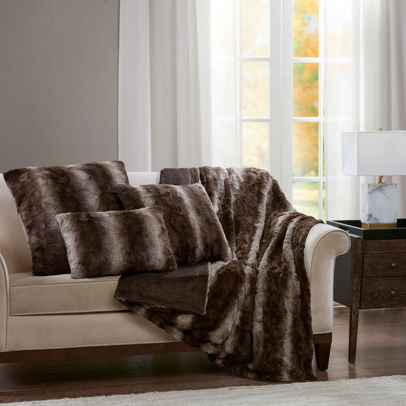 60"x70" Oversized Marselle Faux Fur Throw Blanket - Madison Park , 2 of 7