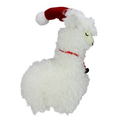 Northlight 13" Plush Standing Llama with Jingle Bell Necklace Christmas Tabletop Figure