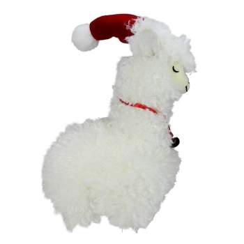 Northlight 13" Plush Standing Llama with Jingle Bell Necklace Christmas Tabletop Figure