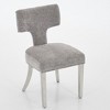 Akoasm Set of 2 Modern Linen Fabric Upholstered Dining Chairs with Curved Backrest and Steel Legs For Dining Room & Kitchen-Gray - 4 of 4