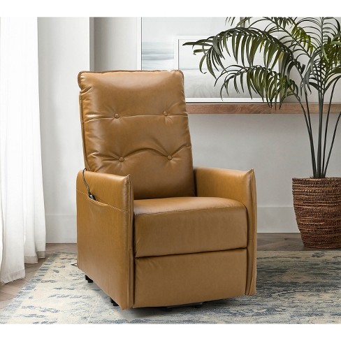 Ona Mid-century Modern Power Remote Recliner for Small Spaces | ARTFUL  LIVING DESIGN-CAMEL