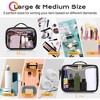 Byootique Set of 2 Clear Makeup Bag Cosmetic Organizer Travel Toiletry Pouch Handle Zipper for Makeup Artist Black - 3 of 4