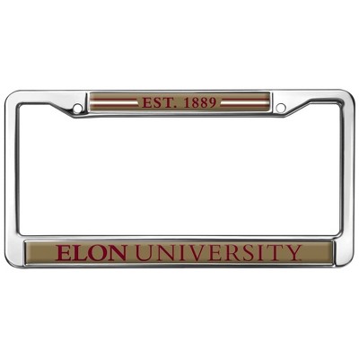Elon University School Logo Full Size Standard License Plate Metal Frame