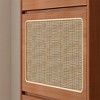 Entryway Rattan Shoe Cabinet, Modern Hidden Narrow Shoe Cabinet with 3 Flip Drawers, Pegboard, Free Standing Wood Shoe Rack for Hallway, Living Room - 4 of 4