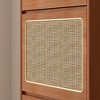 Entryway Rattan Shoe Cabinet, Modern Hidden Narrow Shoe Cabinet with 3 Flip Drawers, Pegboard, Free Standing Wood Shoe Rack for Hallway, Living Room - image 4 of 4