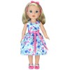 Sophia’s Satin Floral Dress and Shoes for 14.5" Dolls, Pink/Blue - 2 of 4