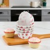 Unique Bargains Strawberry Print Disposable Baking Cups Greaseproof Paper Red White 1.97"x1.18" 100 Pcs - 2 of 4