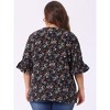 Agnes Orinda Women's Ruffle Smocked Short Sleeve V Neck Casual Summer Blouses - 4 of 4