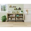 TIRAMISUBEST Natural Wood 4-Door Sideboard with Carved Details - Mobile File Cabinet with Storage for Dining Room & Office Organization - 2 of 4