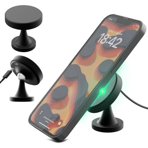 Link Wireless Charger And Magnetic Cell Phone Mount For Windshield Or  Dashboard For All Qi Enabled Smartphones : Target