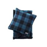 20"x20" Oversize Cabin Plaid Square Throw Pillow with 50"x60" Cabin Plaid Throw Blanket Set Blue/Black - Eddie Bauer