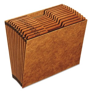 Pendaflex Heavy-Duty Open-Top Expanding Stadium File, 12 Sections, 1/3-Cut Tabs, Letter Size, Redrope - 1 of 4
