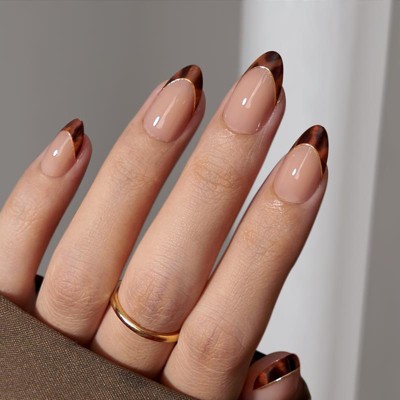 BTArtboxnails Tortoise Shell Almond Nails - Press On Nails