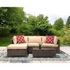 3pc Wicker Patio Sectional Seating Set with Cushions - EDYO LIVING
 - 3 of 4