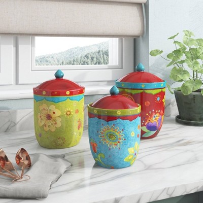 Tunisian Sunset Multicolor Ceramic Canister Set
