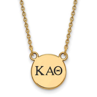 Black Bow Jewelry 14k Yellow Gold Plated Sterling Silver Kappa Alpha Theta Greek Life Necklace 18 Inch