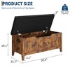 GustoWave Storage Bench, 39.4” Wooden Chest Storage Box with 2 Safety Hinges, Entryway Benches with Flip-Top, Large Trunk for Living Room, Brown - 3 of 4