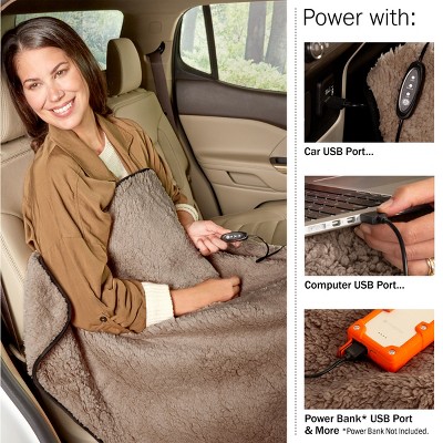 Heated Blanket 2pack Usbpowered Throw Blankets For Travel, Home