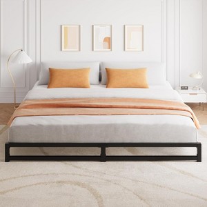 6 Inch Bed, Metal Platform Bed Frame with Steel Slats Support, Mattress Foundation, No Box Spring Needed, Easy Assembly - 1 of 4