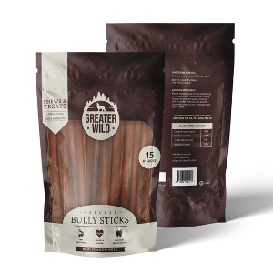 Greater Wild Beef Bully Sticks, Dog Treats, Long-Lasting, All-Natural & Single Ingredient - Standard 6" Sticks, 15 Count - 1 of 3