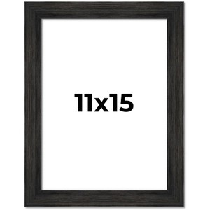 PosterPalooza | 11x15 Wide Barnwood Picture Frame, UV Acrylic, 6 Finishes - Grey, Brown, White, and Black - 1 of 4
