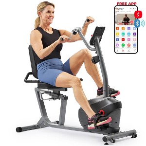 Sunny Health & Fitness Smart Magnetic Recumbent Exercise Bike with Hand Cycle - Gray - 1 of 4