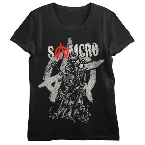 Sons Of Anarchy Composed Art Crew Neck Short Sleeve Women's Black T-shirt - 1 of 3