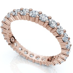 Pompeii3 1ct Diamond Eternity Wedding Ring in 14k White, Yellow, Rose Gold Lab Created - 1 of 3