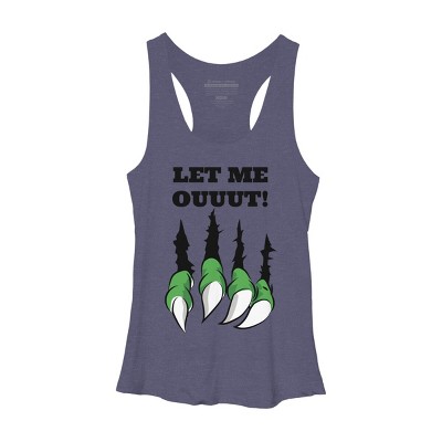 Women's Design By Humans Let the monster out halloween By ArtStyleAlice Racerback Tank Top