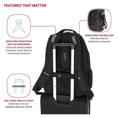 Рюкзаки SWISSGEAR Laptop 18.5" Backpack - Black — фото 6