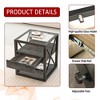 Set of 2 Nightstand with Drawer&Tempered Glass Top, Industrial End Table Accent Table Side Table-Modernluxe - 3 of 4