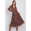 PinkBlush Navy Floral Long Sleeve V-Neck Maternity Maxi Dress - 4 of 4