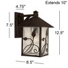 Franklin Iron Works French Garden Rustic Farmhouse Outdoor Wall Light Fixtures Set of 2 Bronze Metal 10 1/2" Clear Seedy Glass for Post Exterior - 4 of 4