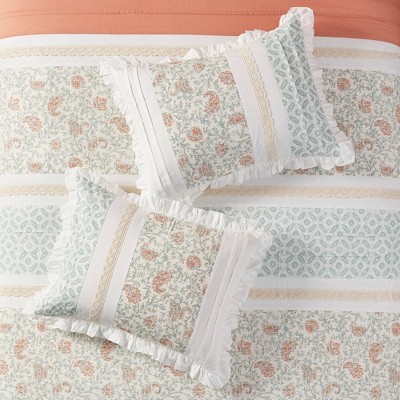 California King Blue Cotton Reversible Comforter Set